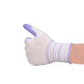 Gants de travail violet blancs en mousse de latex antidérapante